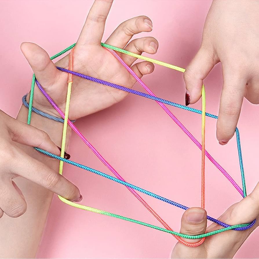 Amazon.co.jp: 紐 あやとりひも レインボー 3本 カラフル ロープ